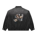 Unisex Vintage Wash Full-Zip Denim Jacket