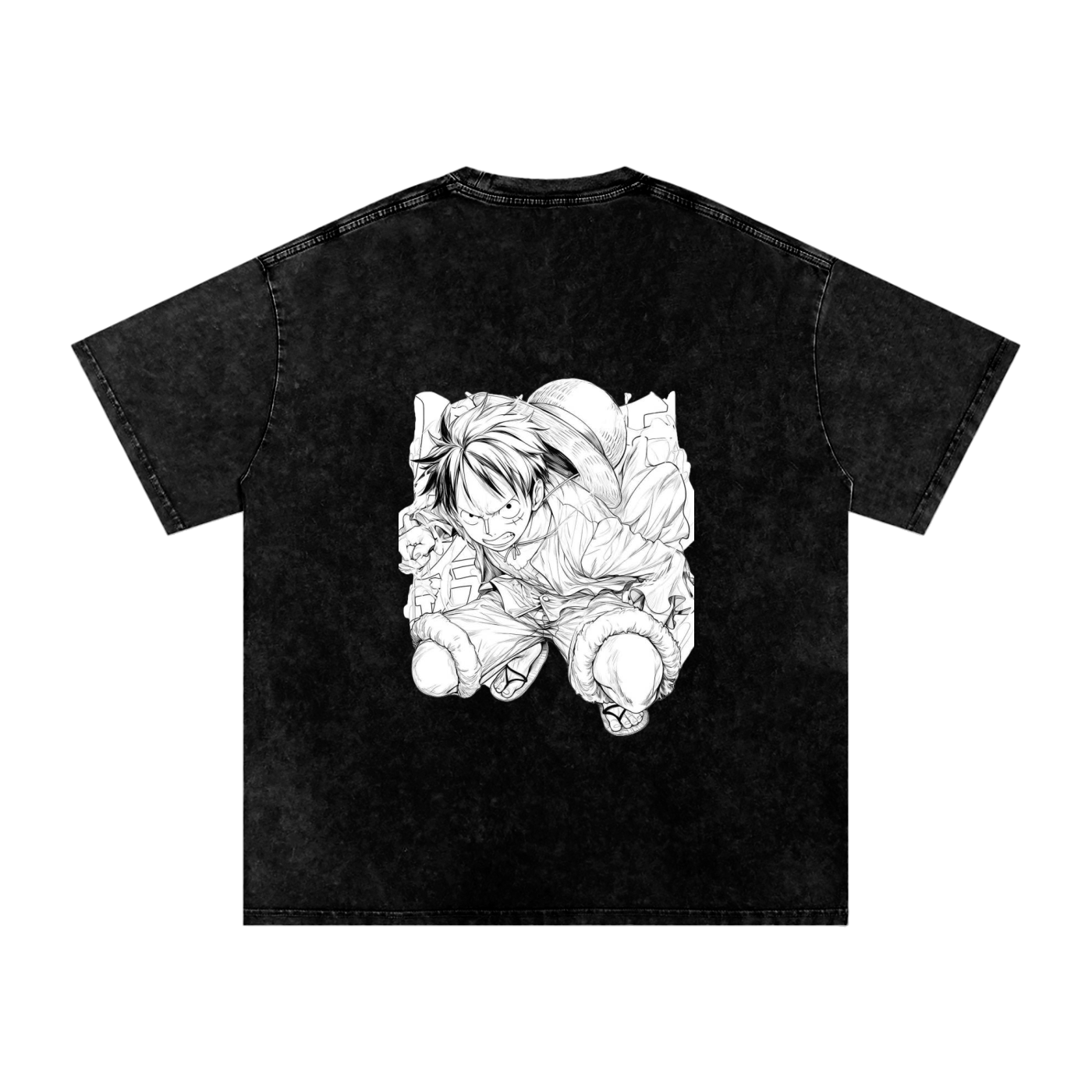 Luffy Onepiece Snow Washed Oversized cotton T