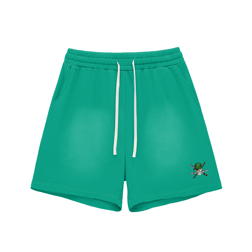 Zero logo Sun Fade Raw Edge Cotton Shorts
