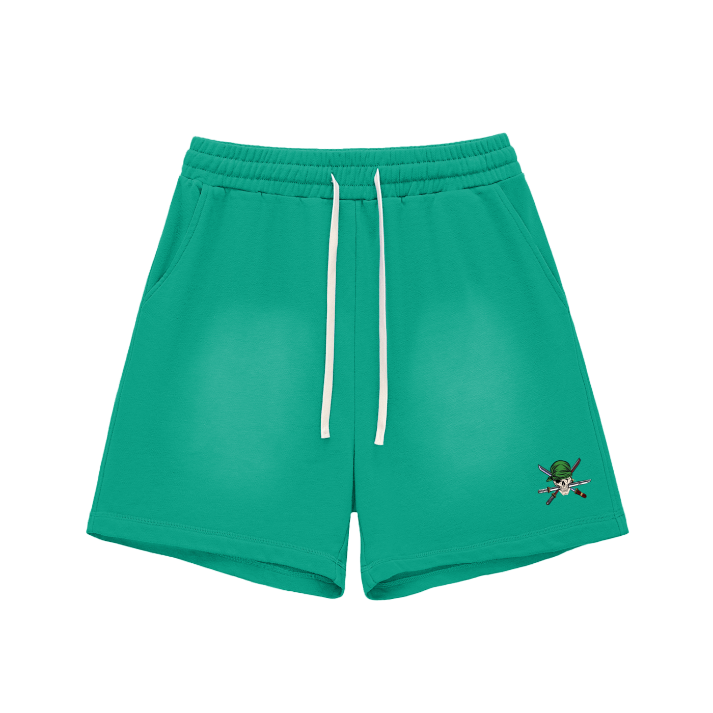 Zero logo Sun Fade Raw Edge Cotton Shorts